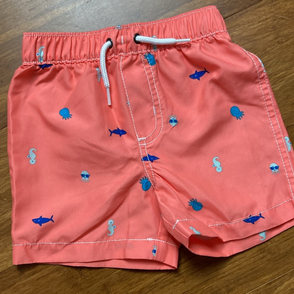 Carters Rash Guard Swim Trunk Set 12M - Picture 7 of 11